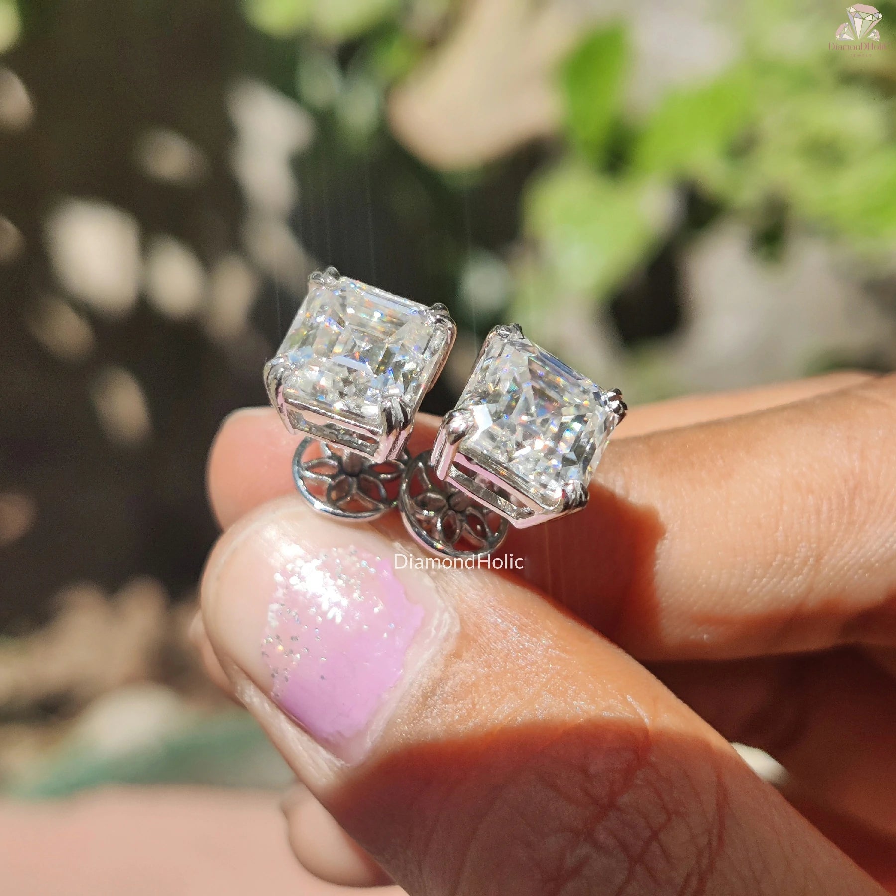 Asscher Cut for Her | Moissanite Everyday Studs | Elegant Gift