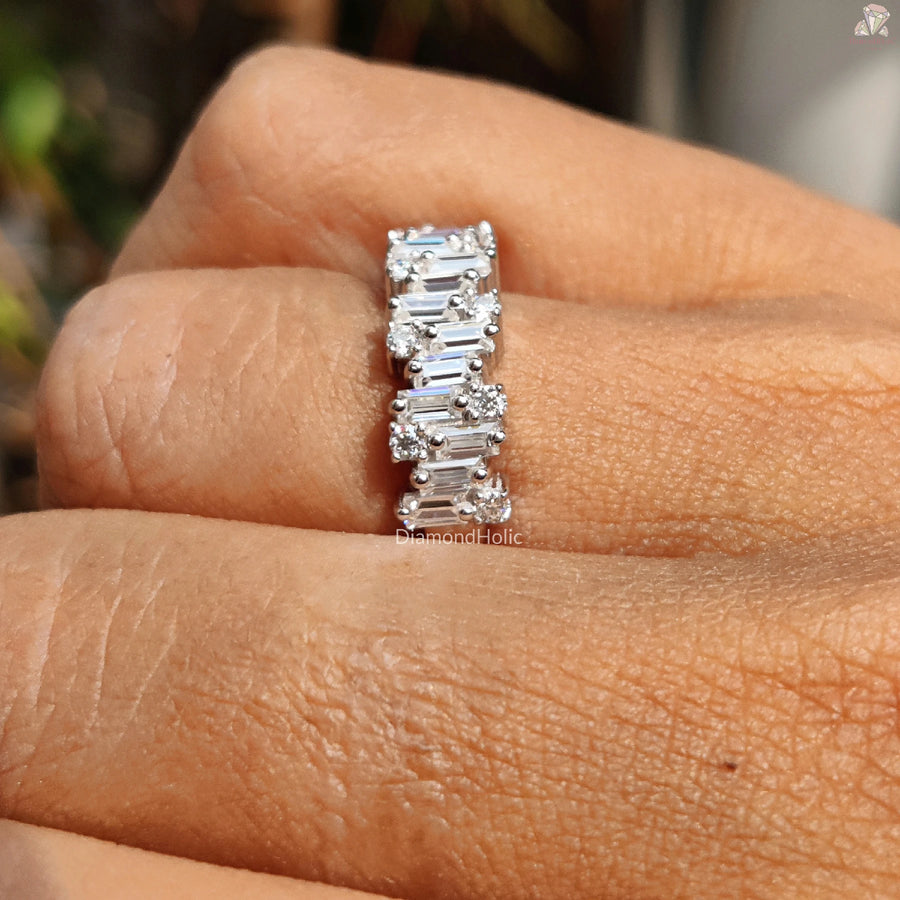 Classic Diamond Wedding Band | Baguette Sparkle Style | Forever Love Ring