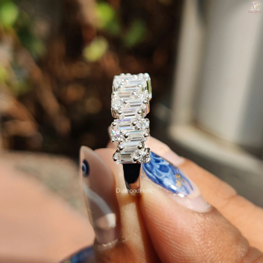 Dainty Moissanite Ring | Wedding Gift for Women | Baguette Cut Beauty