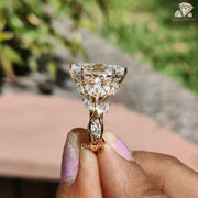 Diamond Holic ring featuring a large marquise diamond centerpiece with intricate side diamonds