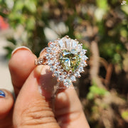 Heart Cut Green Diamond | Vintage Halo Detail | Proposal For Her