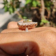 Milgrain Accent Setting | Light Green Love Stone | Bridal Ring Beauty