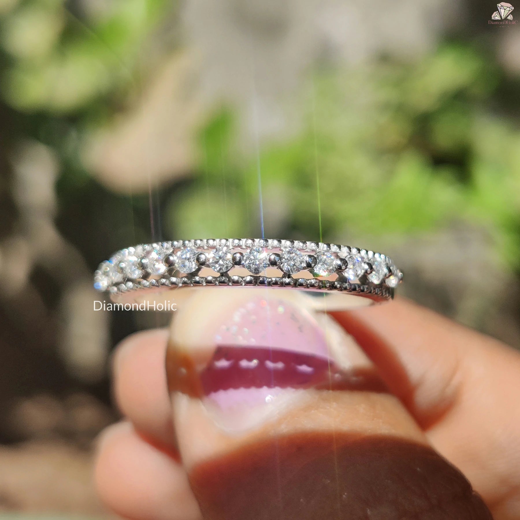 Unique Wedding Band | Round Cut Brilliance | Sparkle For Her