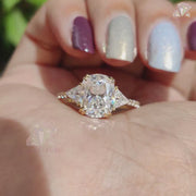 Elongated oval cut ring