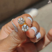 4-Prong Moissanite Earrings – Round Cut Studs with Push Back