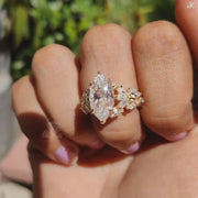 2.48 Carat Marquise Moissanite Engagement Ring – Nature Inspired
