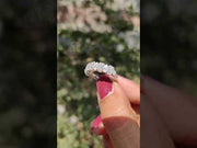 Pear and Baguette Moissanite Half Eternity Wedding Band – Unique