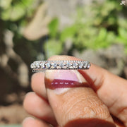 Bridal Diamond Band | Round Cut Moissanite | Sleek Wedding Style