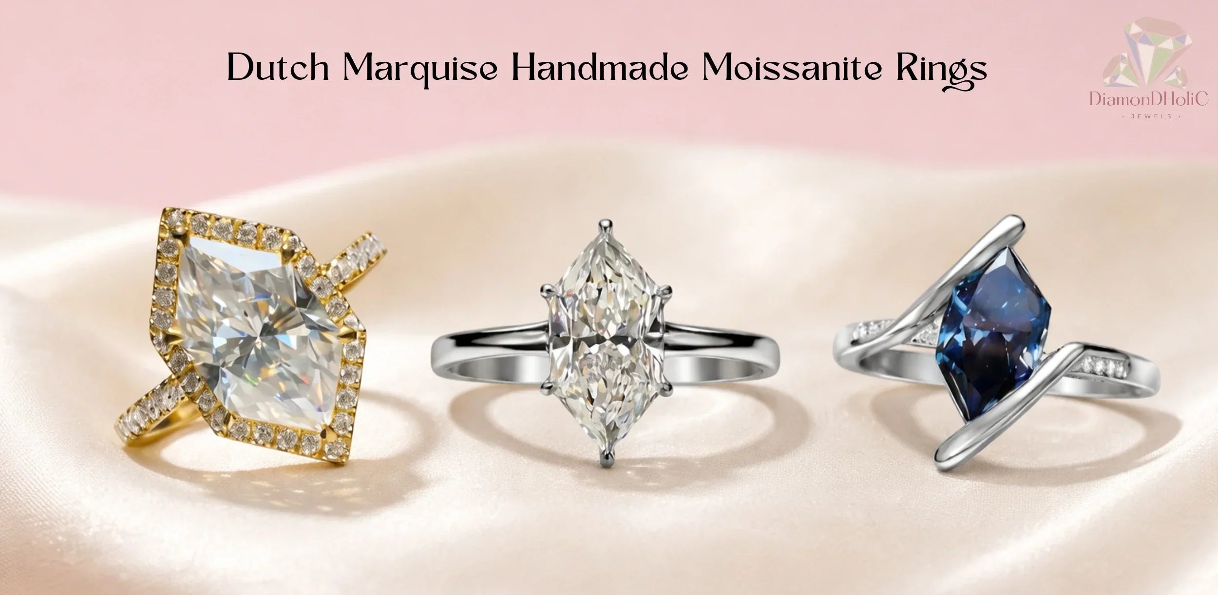 Dutch Marquise Moissanite Engagement Rings