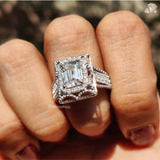 Timeless Engagement Ring | Emerald Moissanite | Bridal Fire

