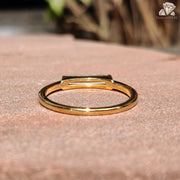 thin moissanite ring | 14k gold moissanite | baguette bridal ring
