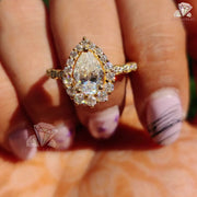 moissanite wedding ring | teardrop diamond ring | gold moissanite jewelry
