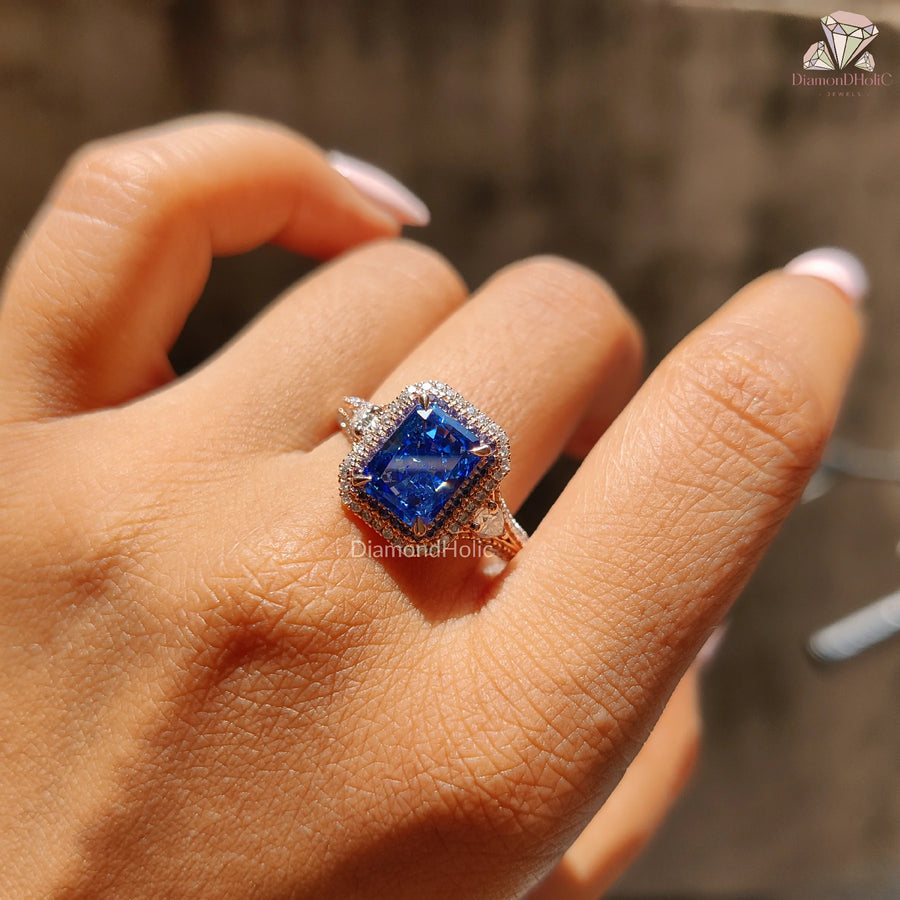 unique blue engagement ring