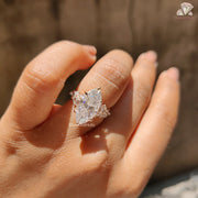 nature inspired ring | moissanite bridal ring | leaf band ring
