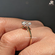 yellow gold diamond ring | oval lab diamond ring | elegant proposal ring
