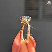 Royal Blue Oval Cut Moissanite Five Stone-Vintage Engagement Ring