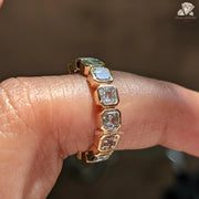 Asscher cut engagement band