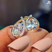 conflict free diamonds | halo setting earrings | lightweight earrings

