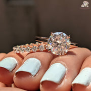brilliant moissanite cut | 2 piece moissanite set | luxury bridal ring
