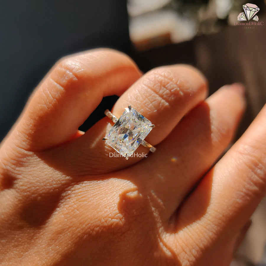 gold moissanite ring