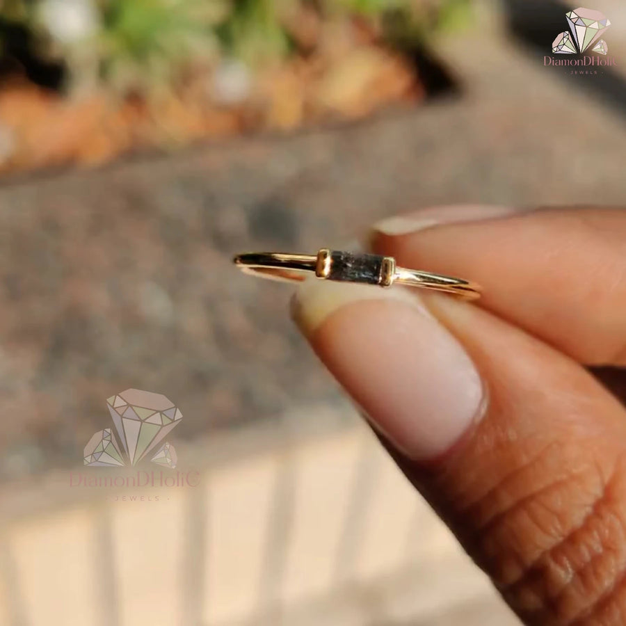raw stone engagement ring | rustic gold ring | dainty everyday ring
