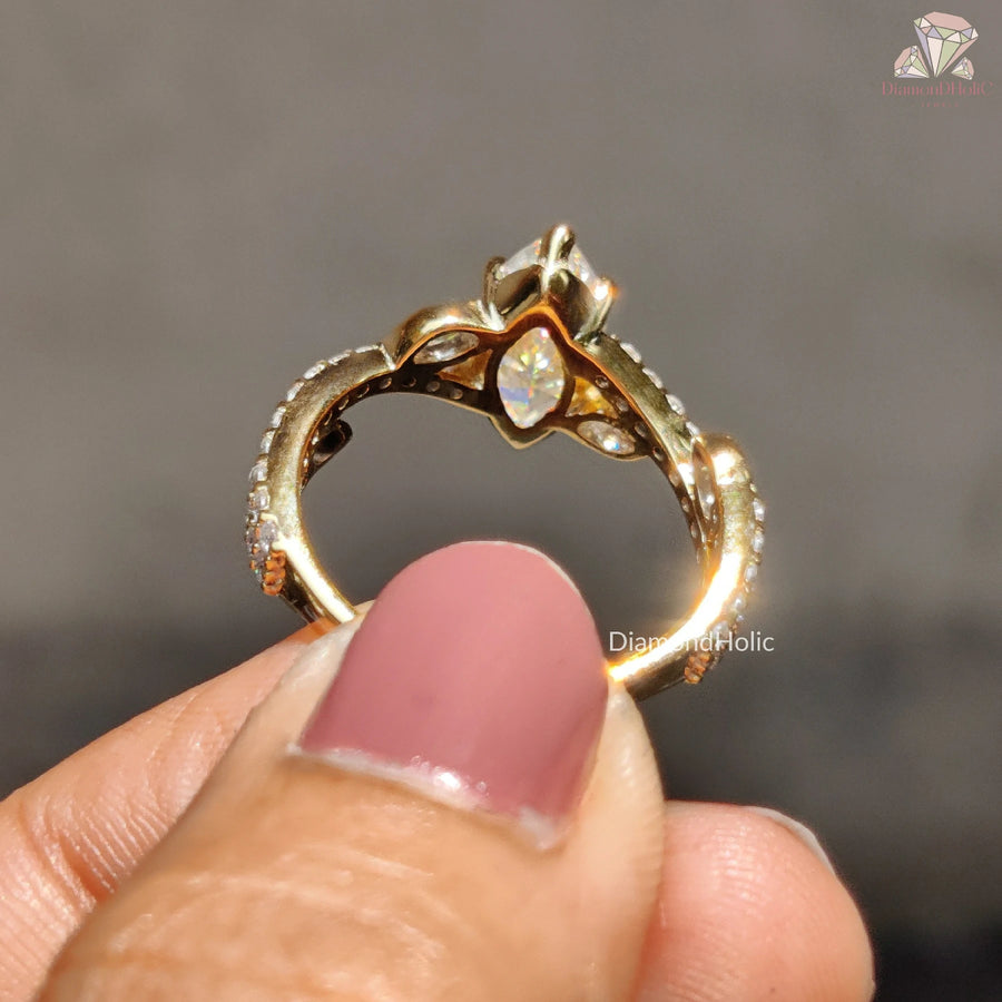 Classic Diamond Wedding Gift | Affordable Marquise Diamond Band | Stunning Unique Shank Design 