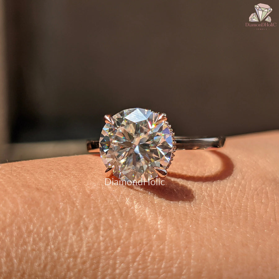 three carat moissanite ring | brilliant moissanite ring | eco friendly ring
