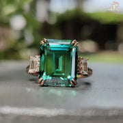 Green Emerald Color Moissanite Diamond Ring - Classic and Styles Royal Engagement Ring