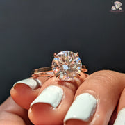 round moissanite ring | 6 prong engagement ring | moissanite solitaire
