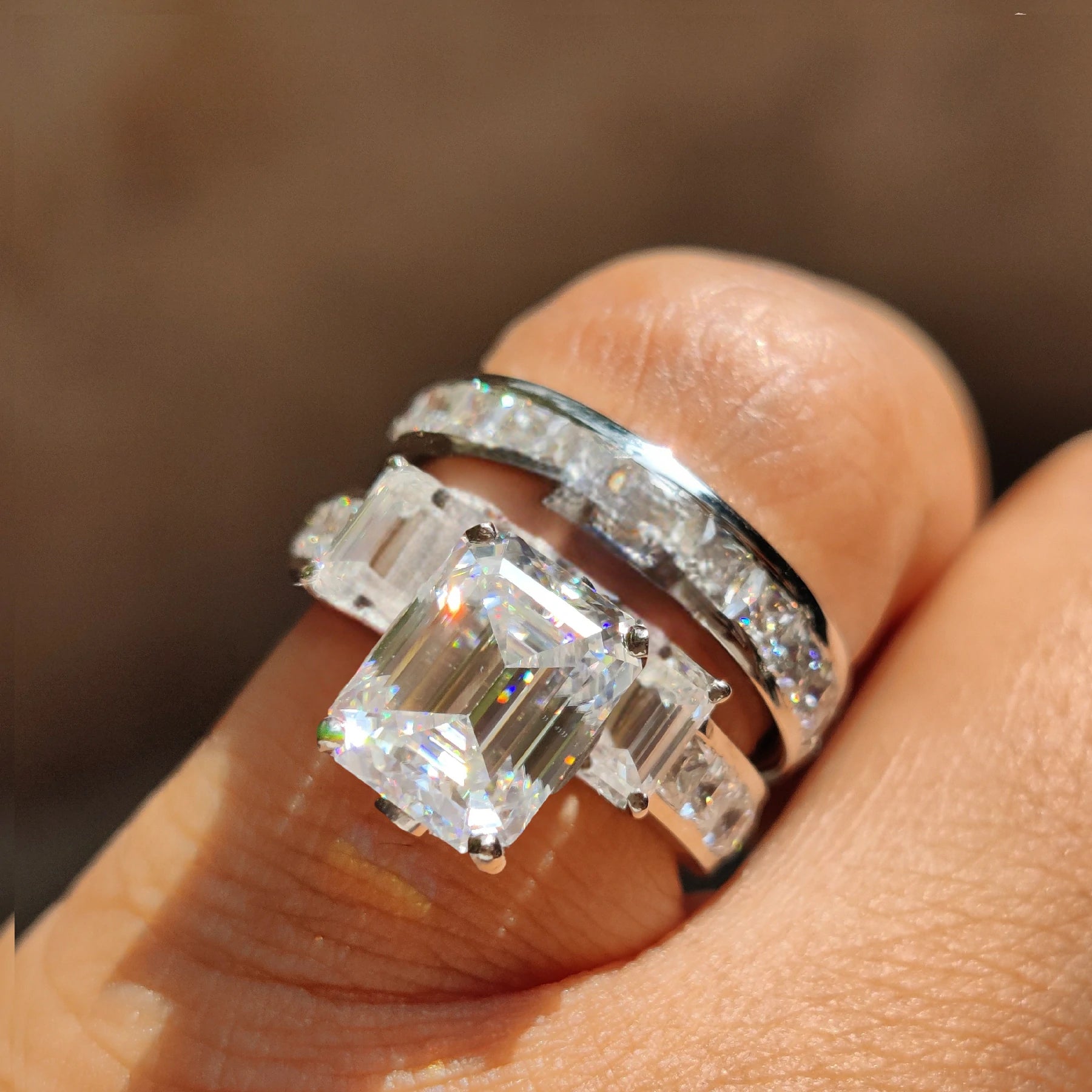 moissanite ring set