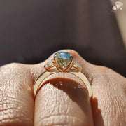 statement moissanite ring | sparkle engagement ring | dainty gold ring

