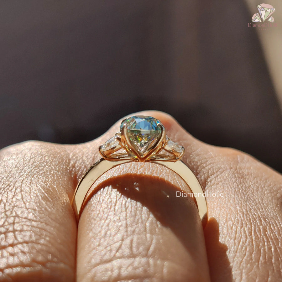 statement moissanite ring | sparkle engagement ring | dainty gold ring
