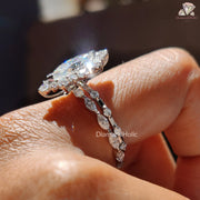 moissanite jewelry | dainty moissanite ring | moissanite ring with band
