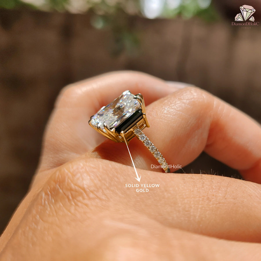 engagement ring baguette side stones