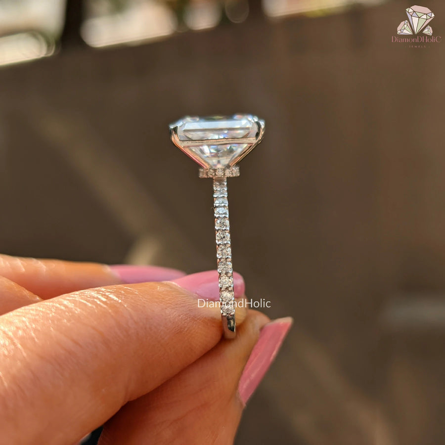  Elegant Handmade Diamond Design | Dazzling Moissanite Bridal Ring | Unique Radiant Cut Diamond Band 