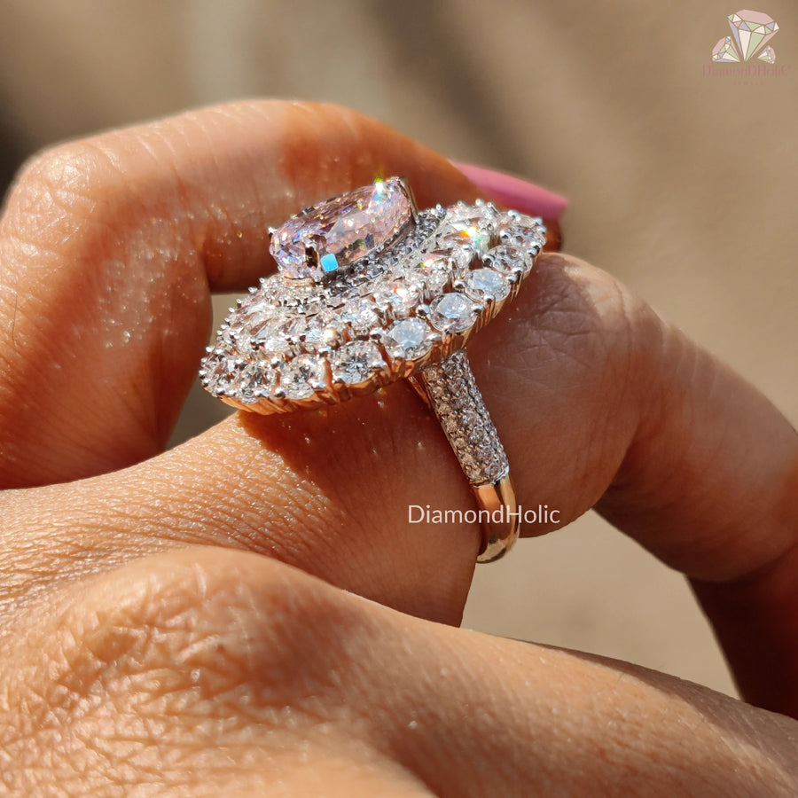 CZ Wedding Gift | Pear Shaped Ring | Sparkling Pave Glam

