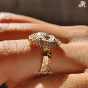 Elegant Vintage Bridal Band | Stunning Moissanite Diamond Band | Affordable Hammered Shank Jewelry