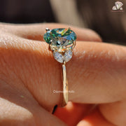 classic three stone ring | diamondholic jewels ring | bridal moissanite ring
