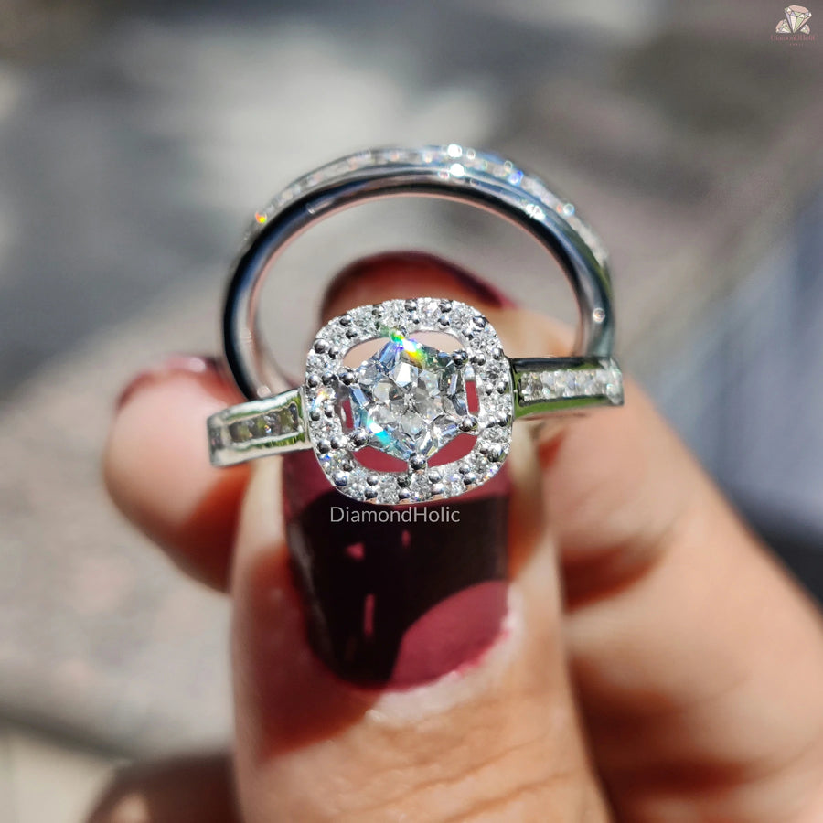 Eco-Friendly Diamond Ring | Hexagon Pave Ring | Stylish Wedding Gift

