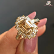 Emerald Cut Moissanite Diamond Ring