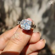 Old European Cut Cathedral Set Moissanite Engagement Ring – Vintage