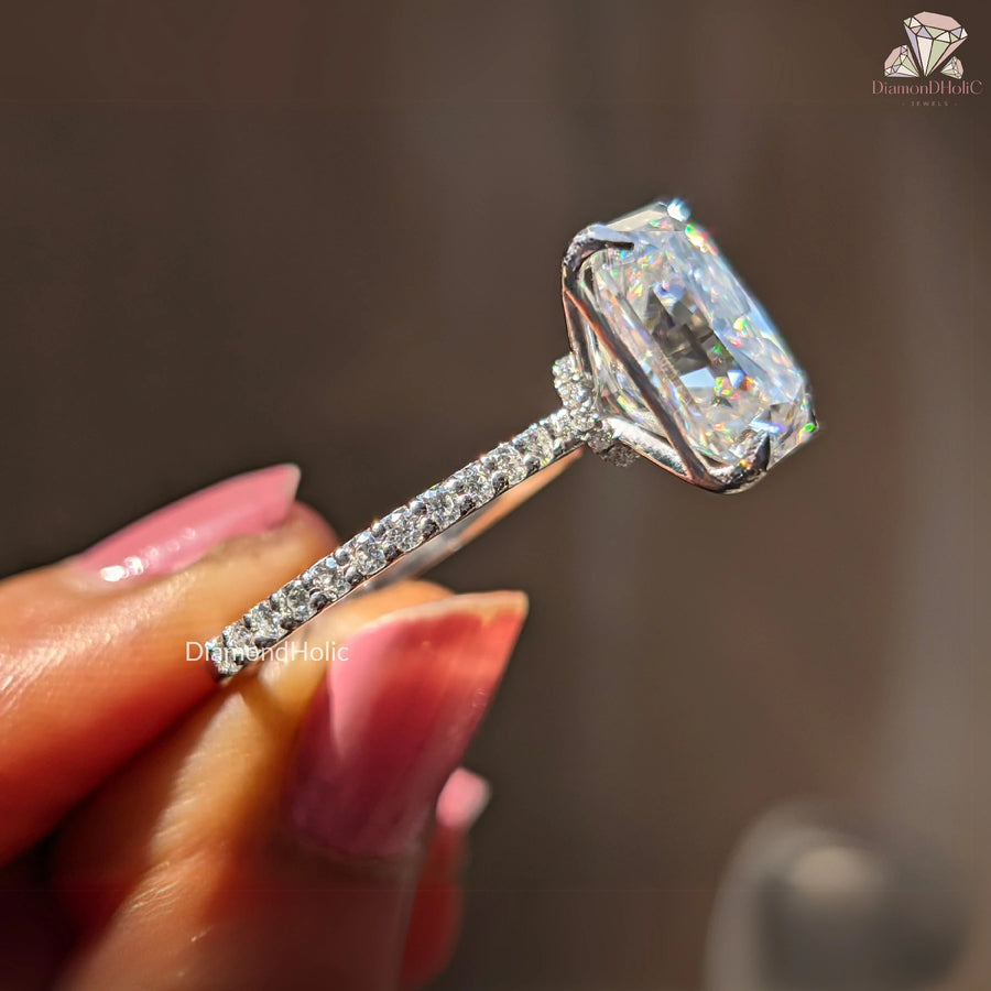  Classic Handmade Diamond Ring | Radiant Cut Wedding Jewelry | Timeless Moissanite Gift Idea 