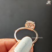 moissanite stone ring | diamondholic ring | round diamond look ring
