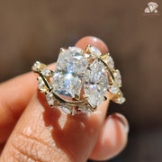 leaf inspired ring | marquise diamond look ring | radiant moissanite gold
