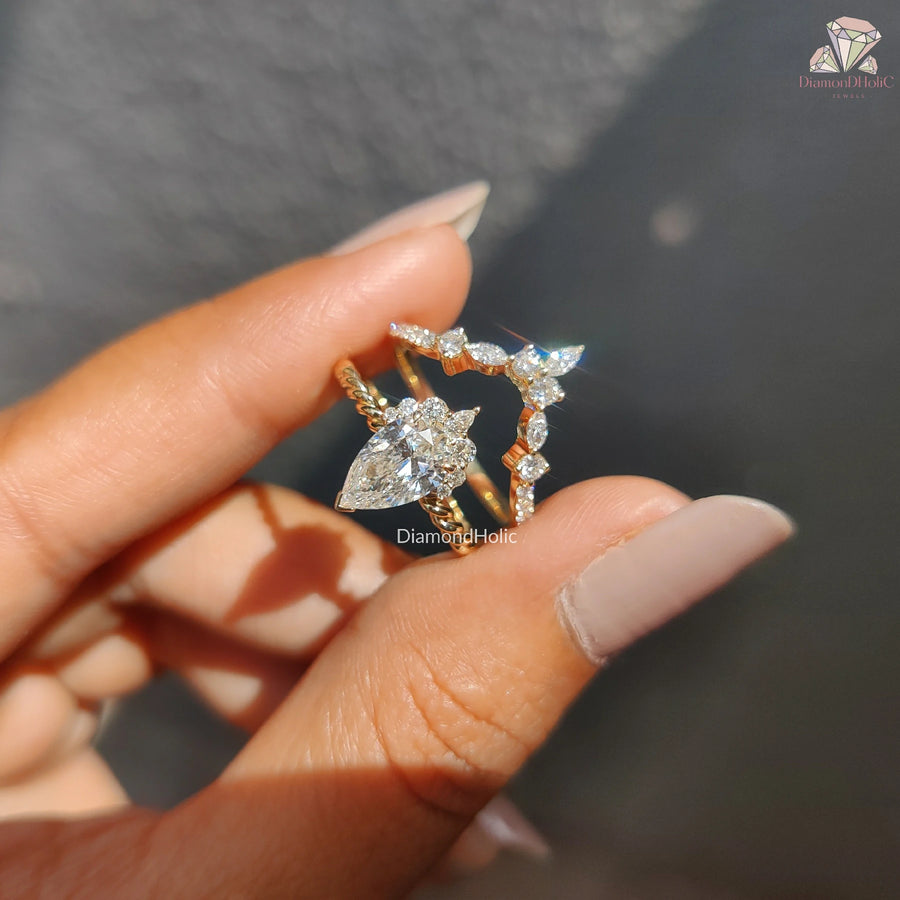 yellow gold wedding ring sets