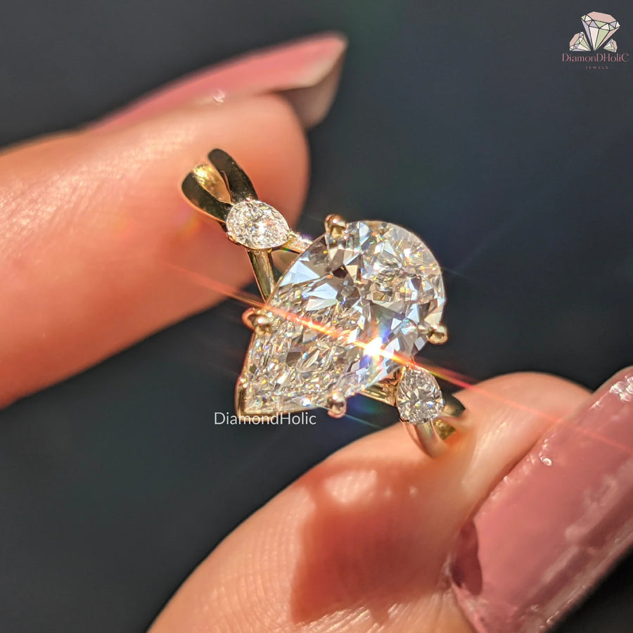 three stone engagement ring | three stone ring | three stone lab grown diamond ring