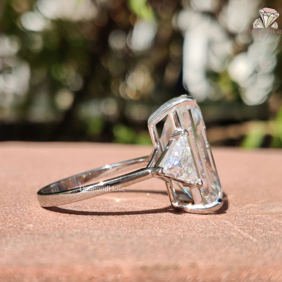 Past Present Future Ring | Moissanite Trio Design | Elegant Cut Style

