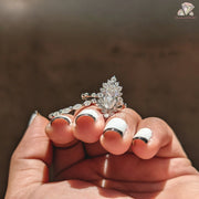 marquise cut stone ring | handmade bridal ring | oval marquise ring
