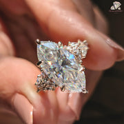 14k rose gold ring | moissanite wedding ring | elegant marquise ring
