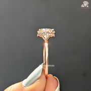 elegant moissanite ring | moissanite gold ring | radiant rose gold ring
